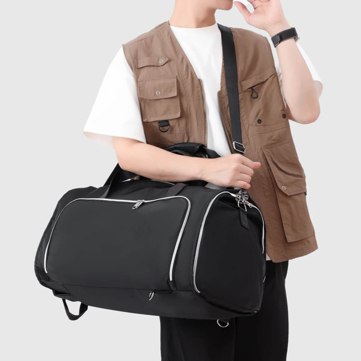 Ultimate 3-in-1 Travel Duffel bag - 50L — Keeps Clothes Wrinkle-Free + Waterproof Storage - Never Pay Overweight Baggage Fees Again